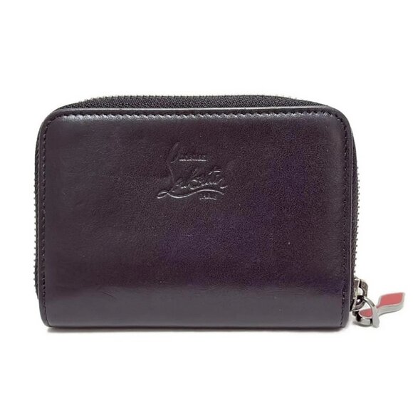 CHRISTIAN LOUBOUTIN Panettone - Black Silver Leather Hardware Coin Case - Picture 2 of 4